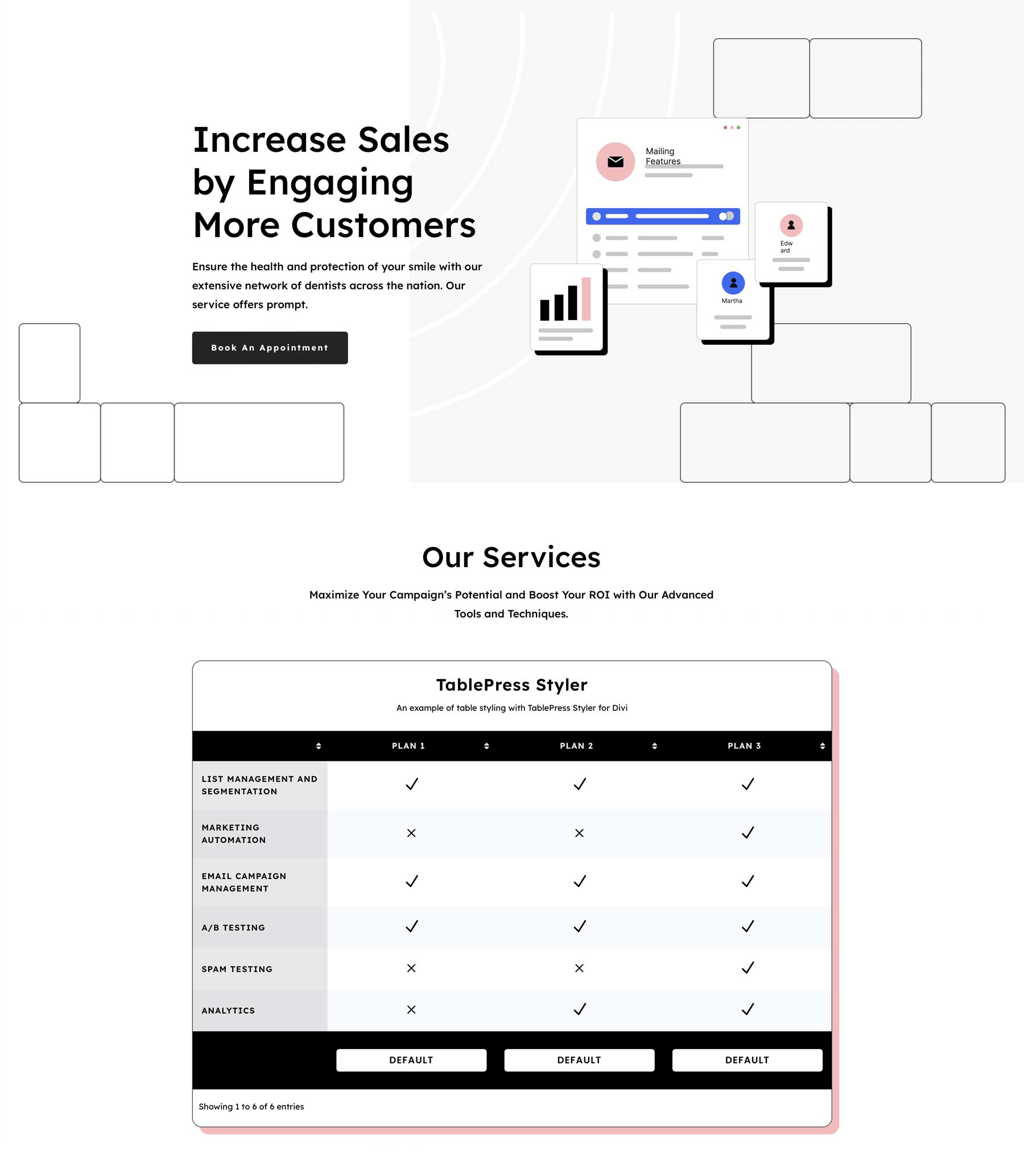 TablePress design example