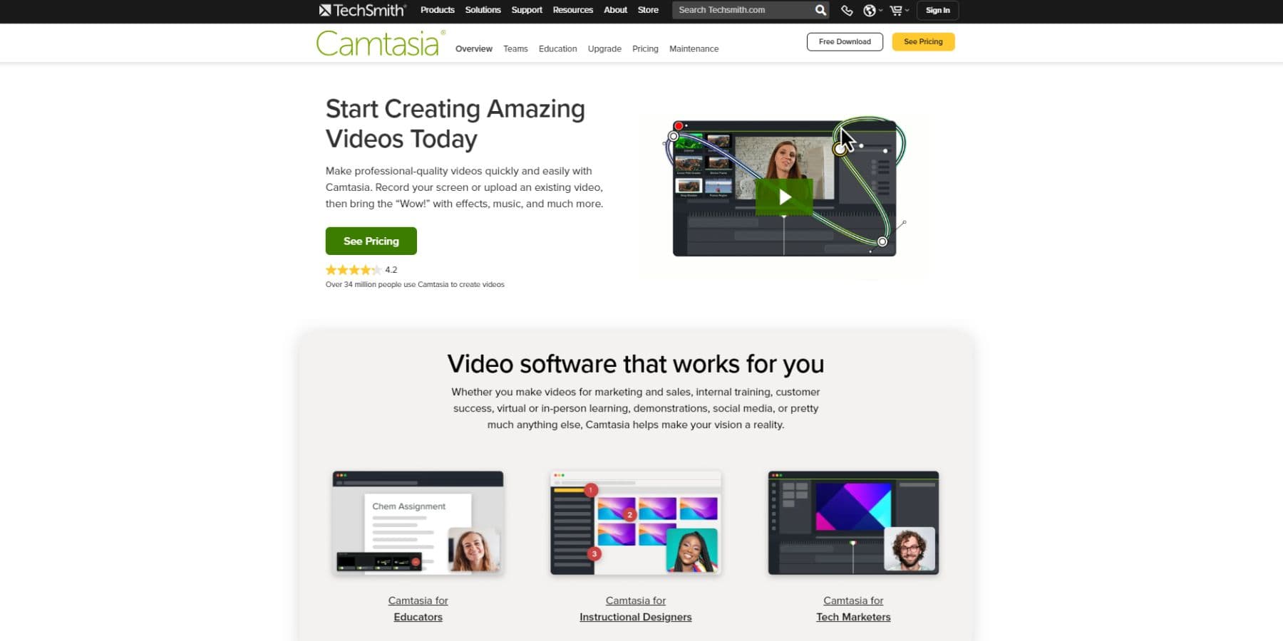 TechSmith Camtasia\'s Homepage