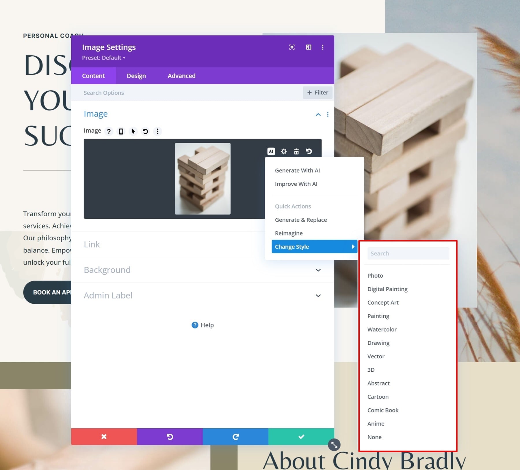 Build a Homepage Divi AI