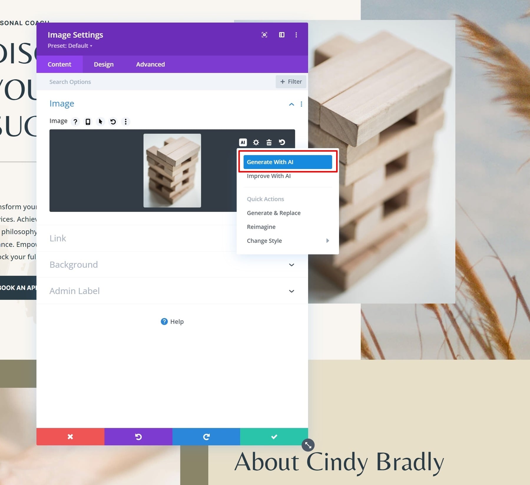 Build a Homepage Divi AI