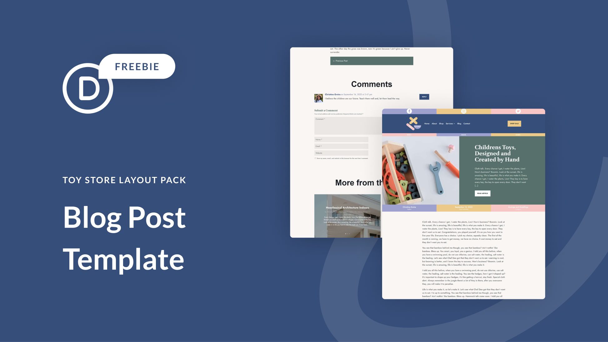 Download a FREE Blog Post Template for Divi’s Toy Store Layout Pack