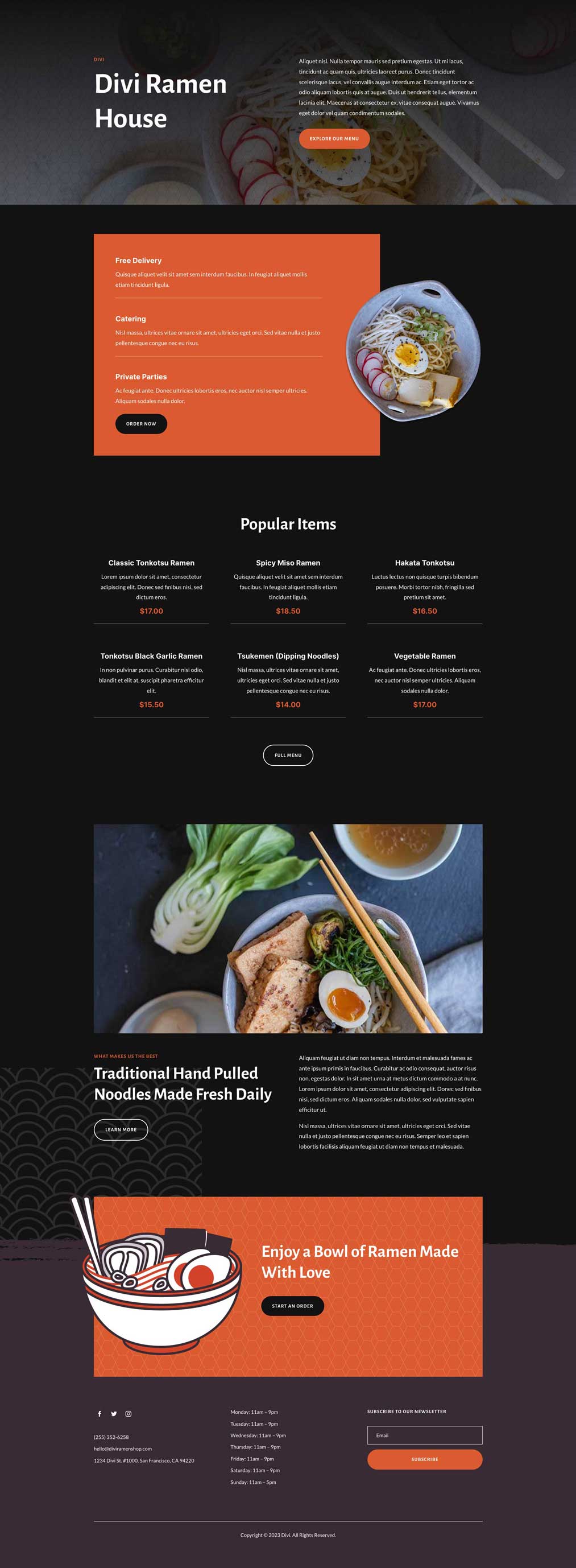 Ramen Shop Layout Pack for Divi