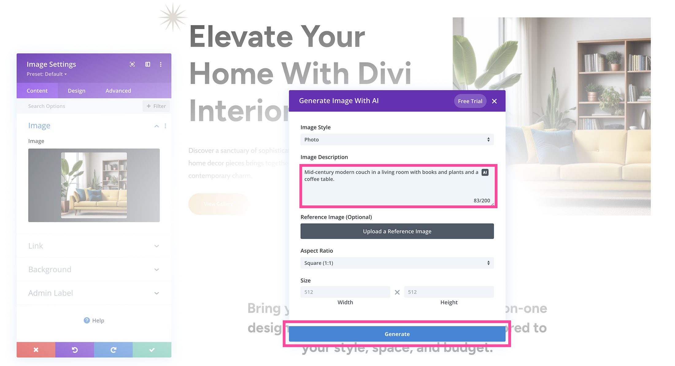 Create Unique Images with Divi AI