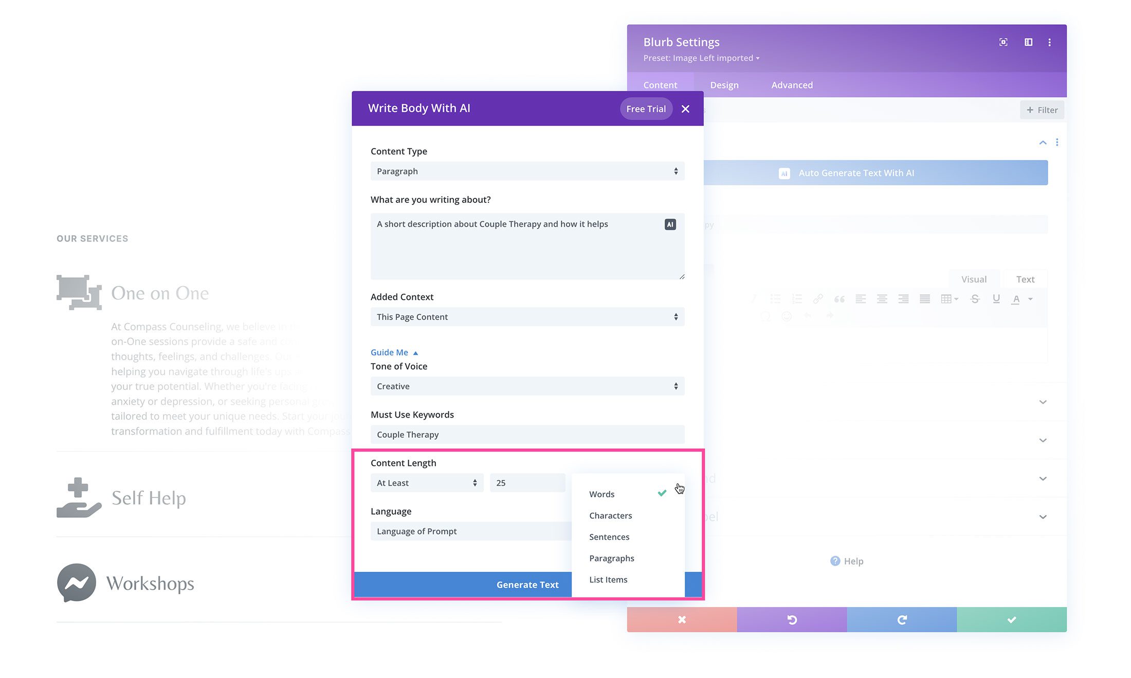 Content length options