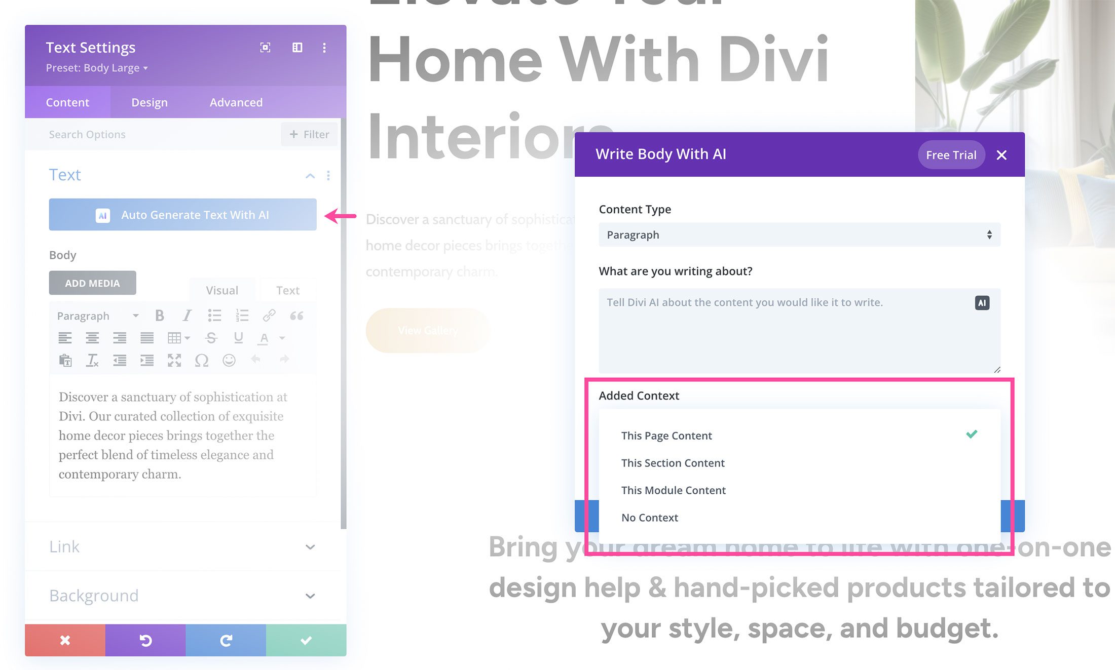 Auto-generate content with Divi AI