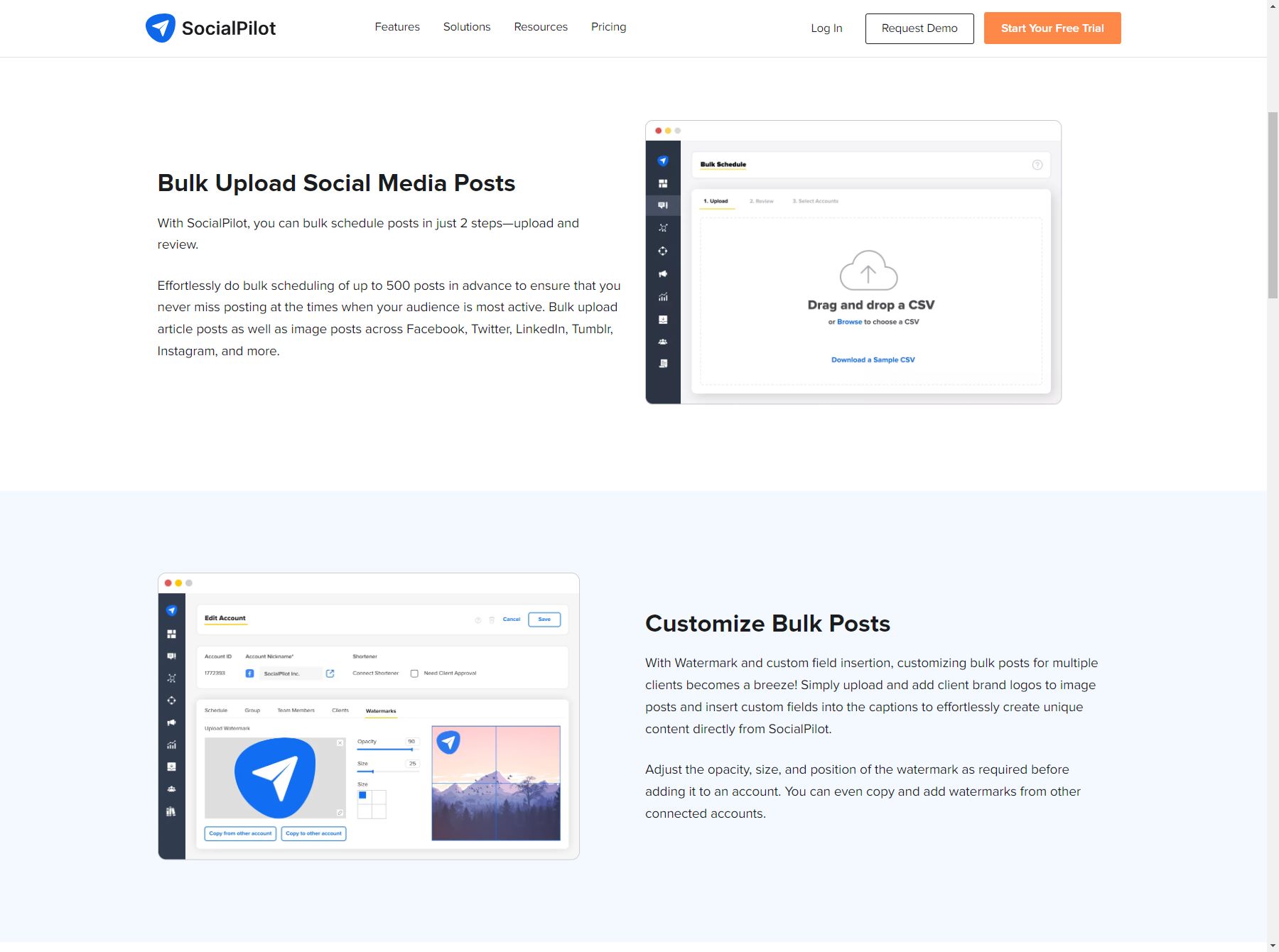 SocialPilot Bulk Schedule Social Media Tool