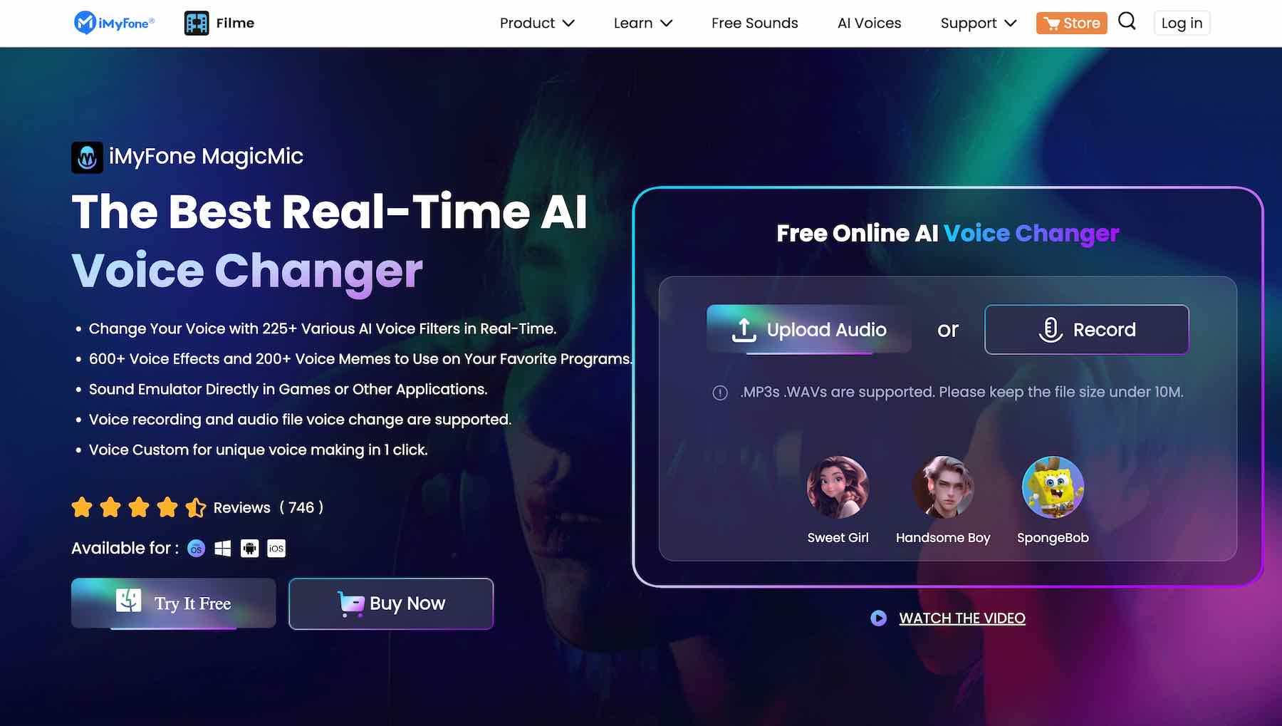 MagicMic AI Voice Changer Website Screenshot