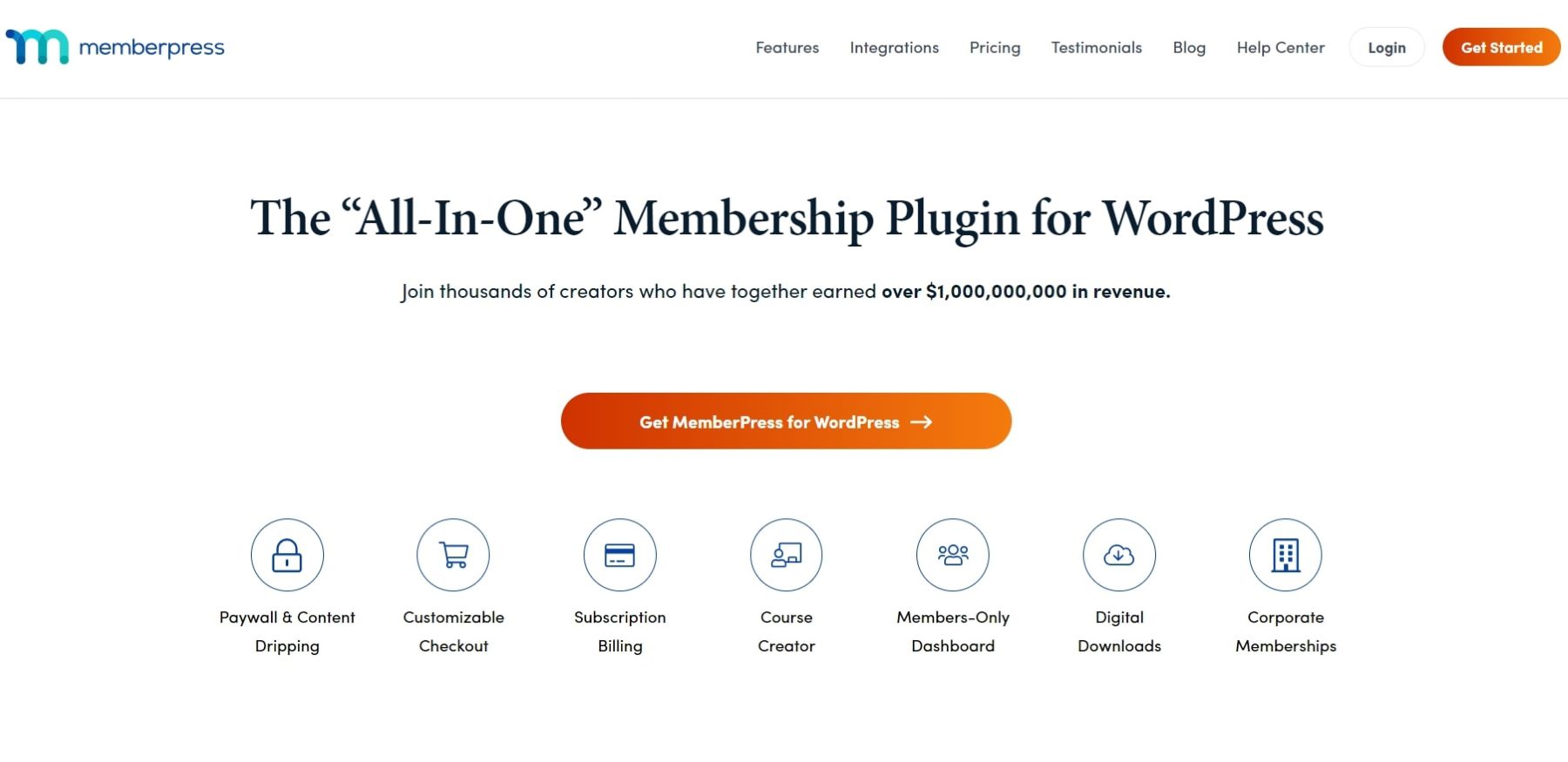 Memberpress' homepage