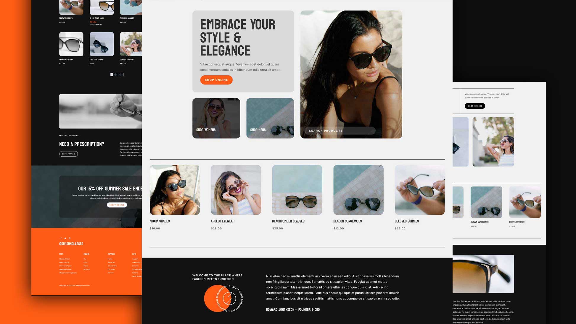 Get a Free Sunglass Shop Layout Pack for Divi