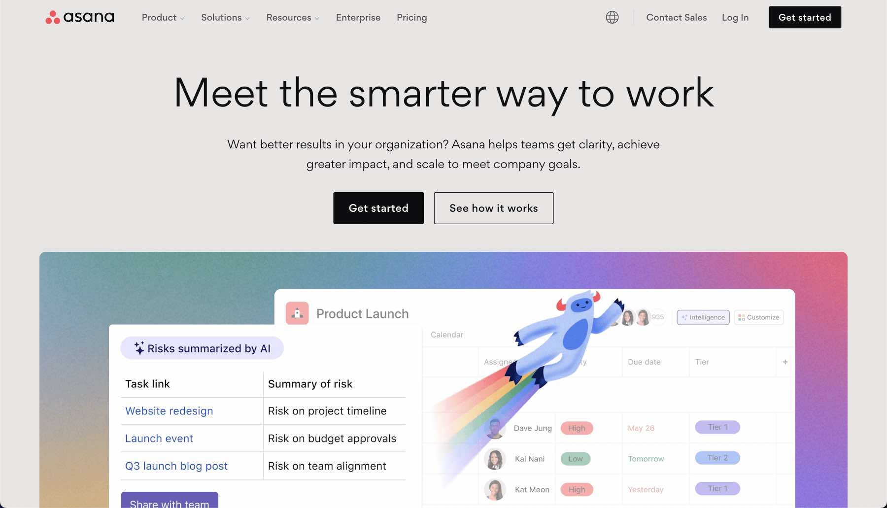 Asana Website Homepage Screenshot September 2023