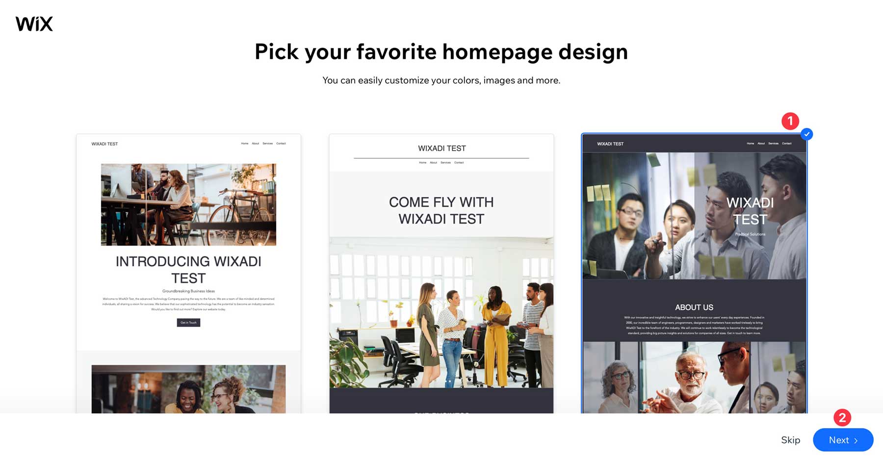 choose homepage design