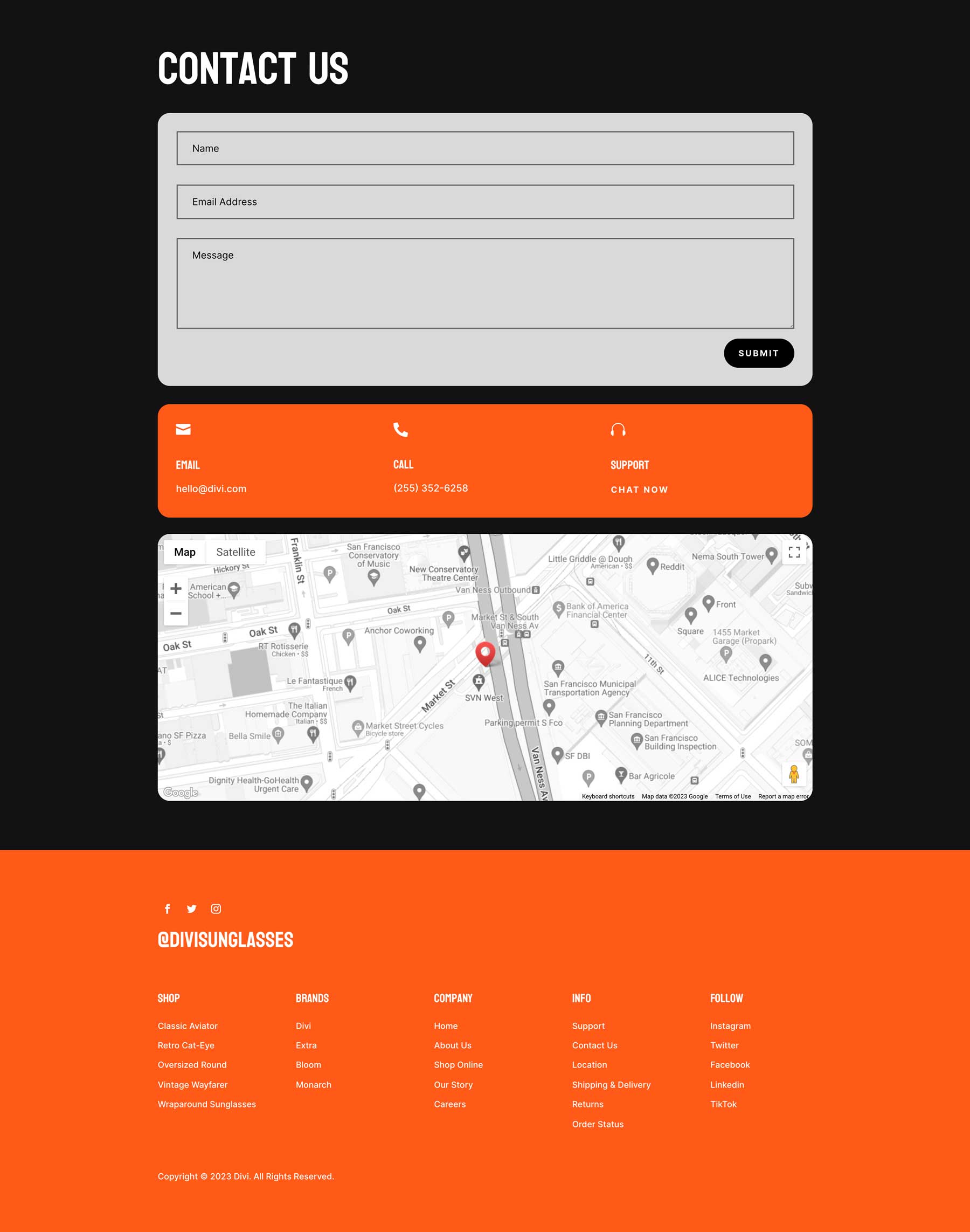 Sunglass Shop Layout Pack for Divi