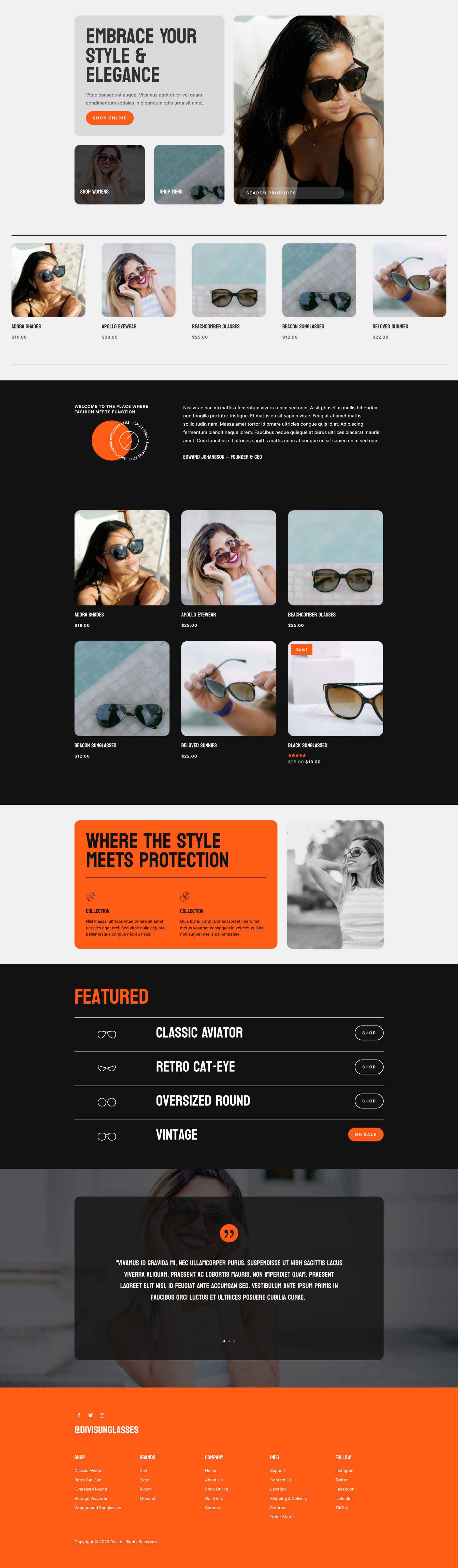 Sunglass Shop layout pack