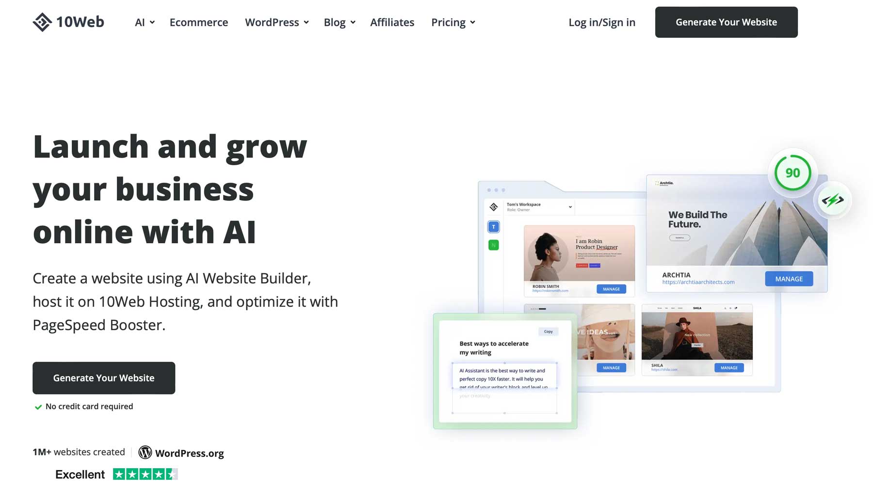 10Web best AI WordPress website builder