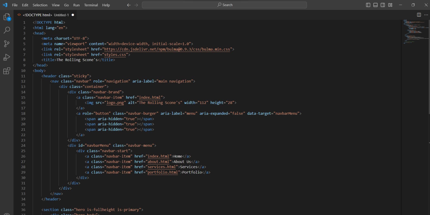 A screenshot of the code generated by ChatGPT inside Visual Studio Code