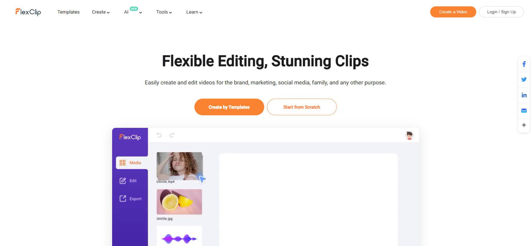 FlexClip Homepage - October 2023