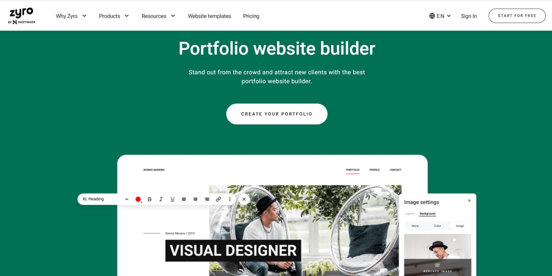 Zyro - Best Portfolio Website Builder