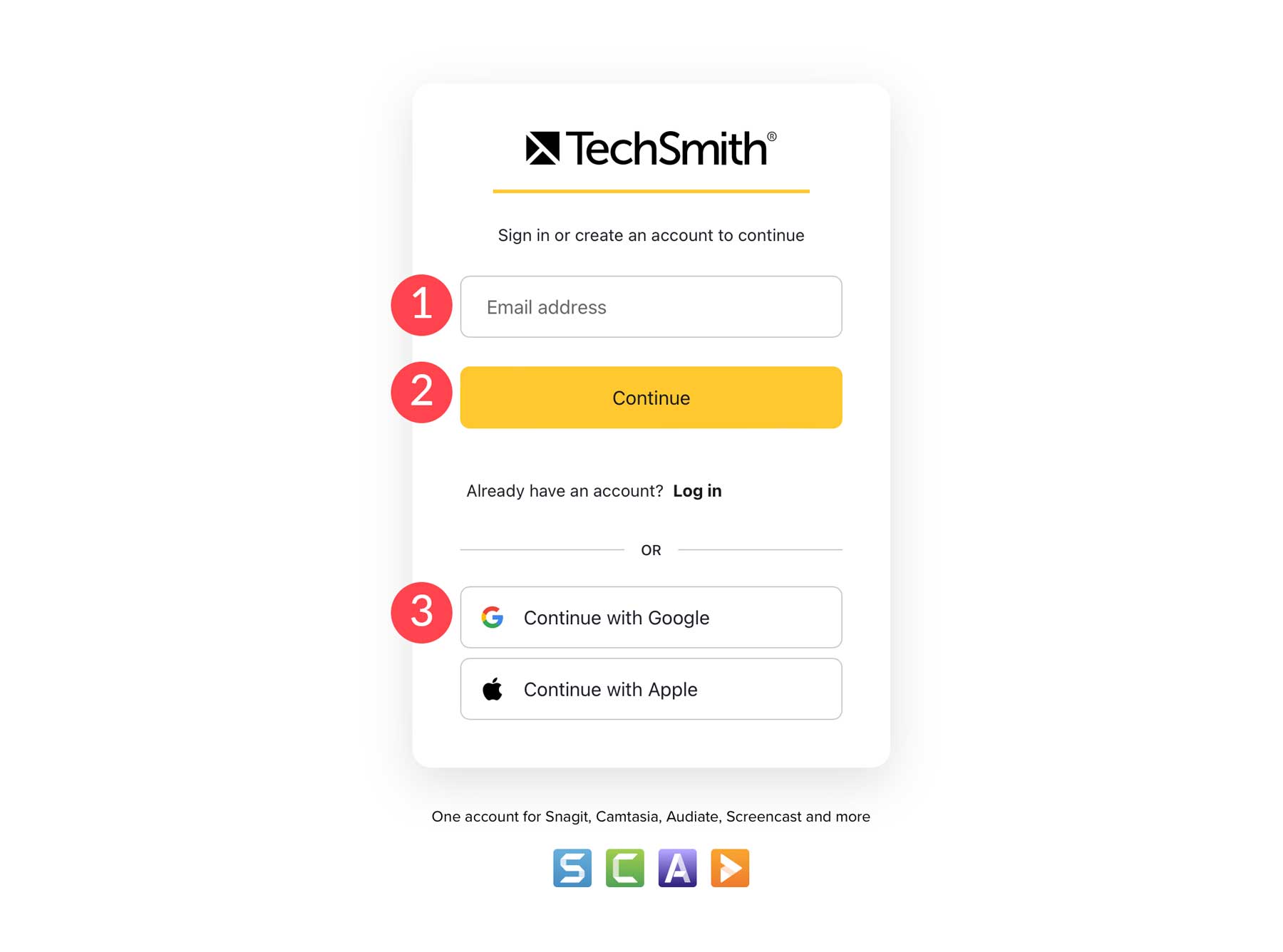 create a TechSmith account