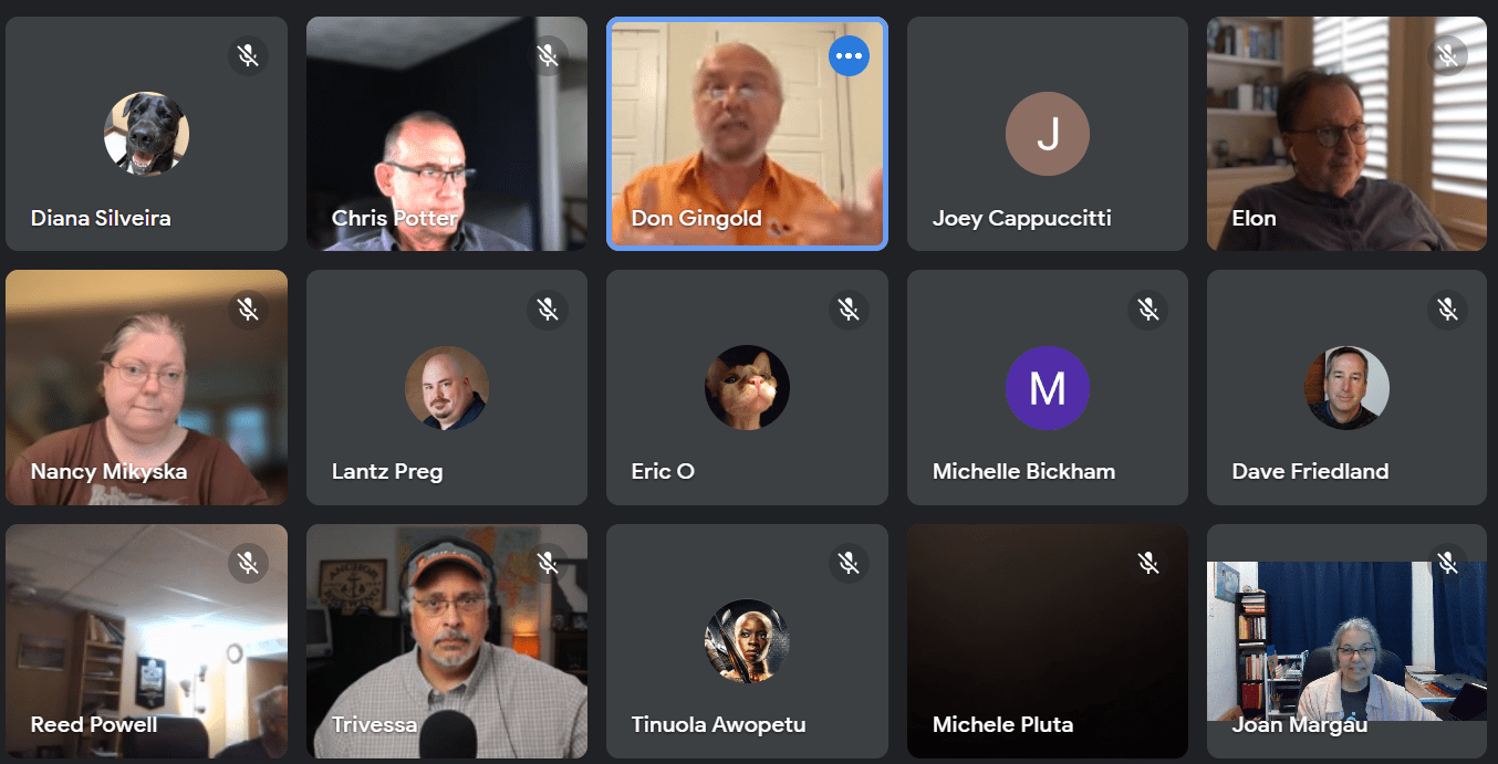 screenshot of attendees at Divi Chicago virtual meetup