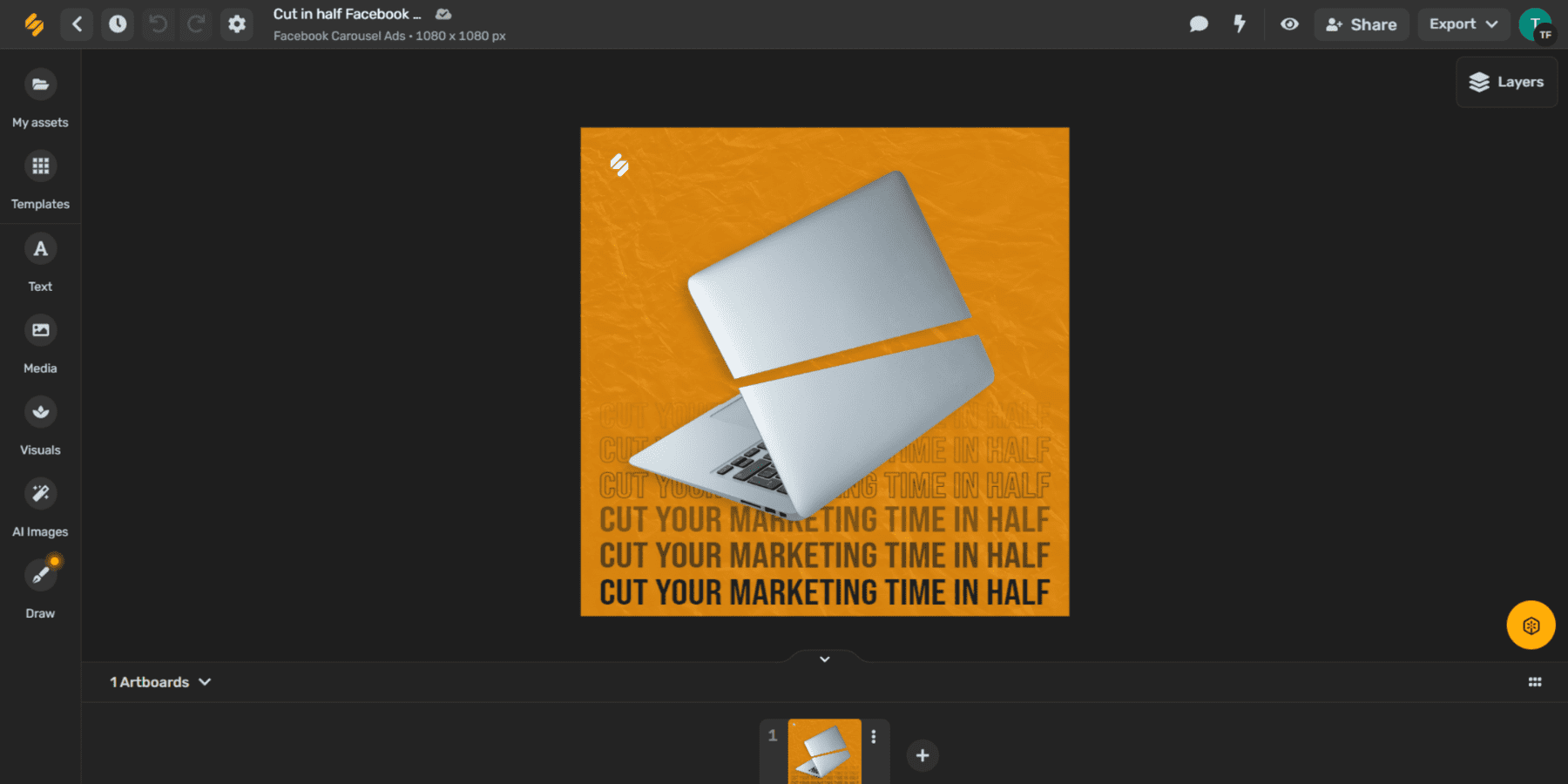 A screenshot of Simplified's Online Ad Maker