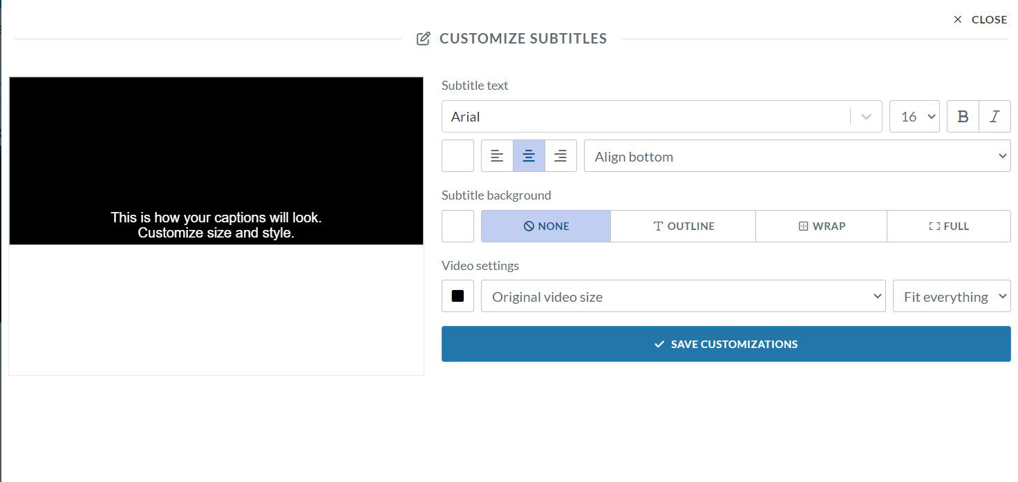 Customize Subtitles