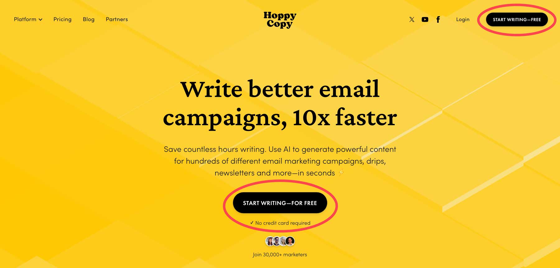 Start writing with Hoppy Copy