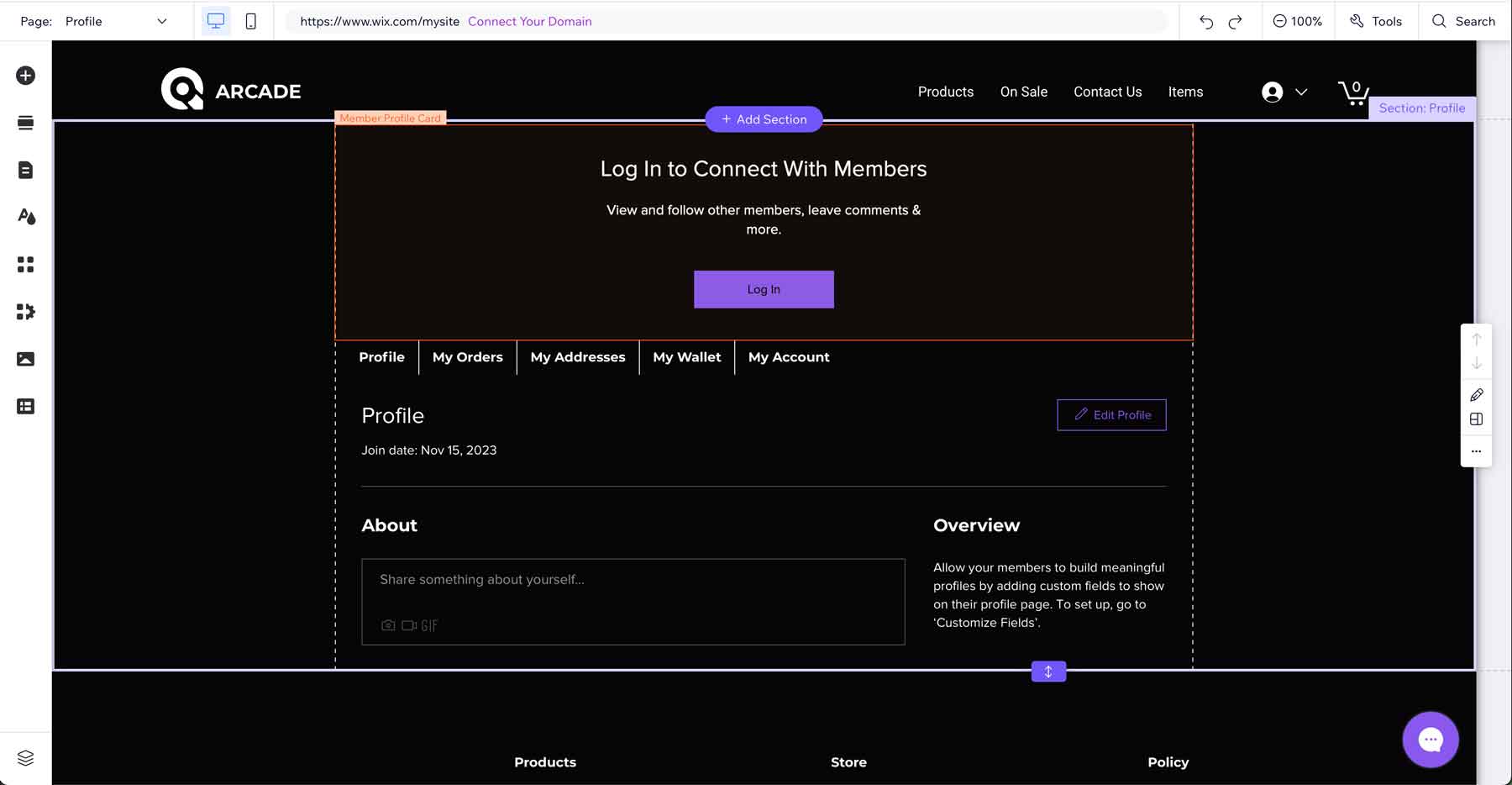 create member pages