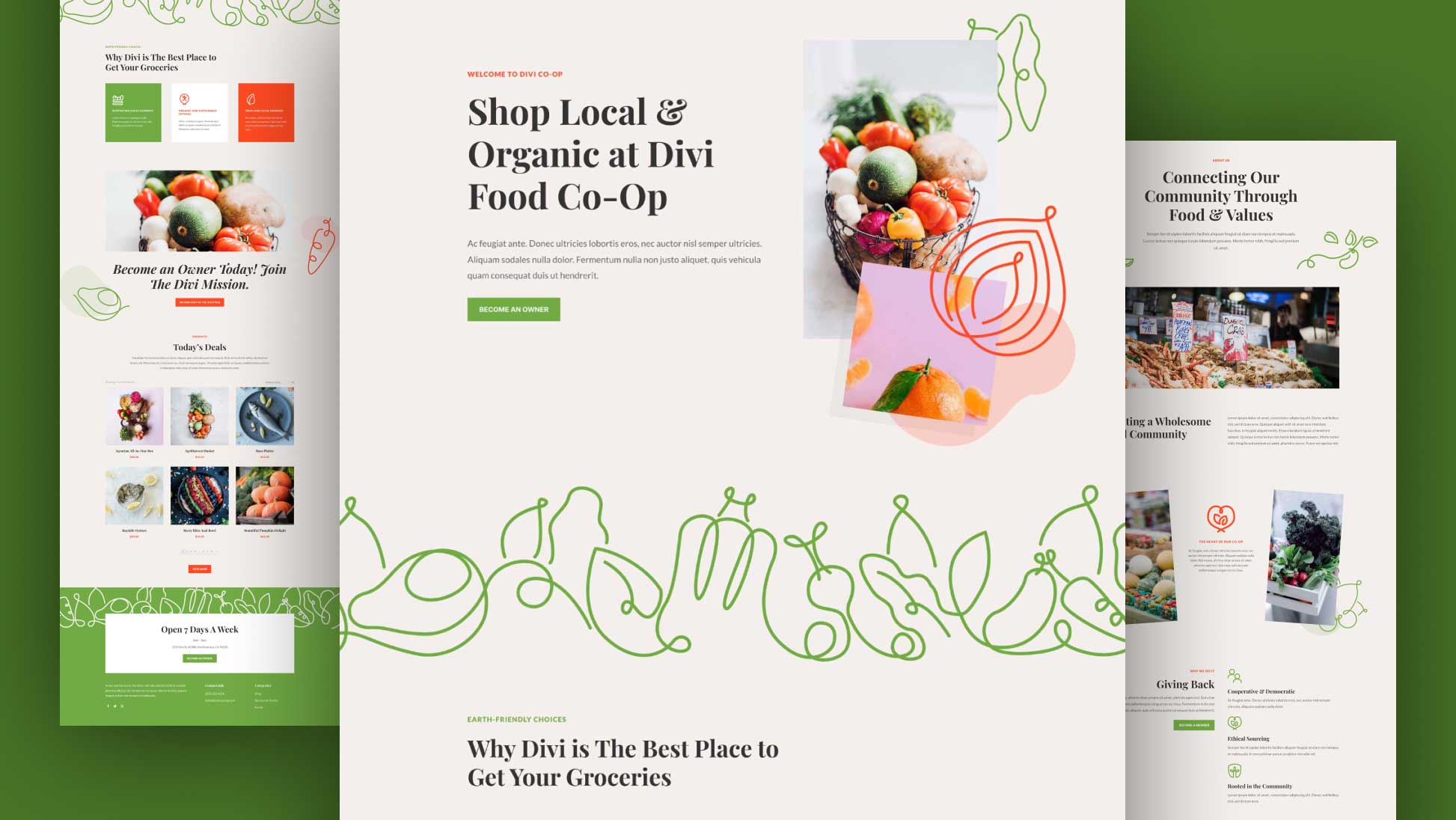 Get a Free Food Co-Op Layout Pack for Divi