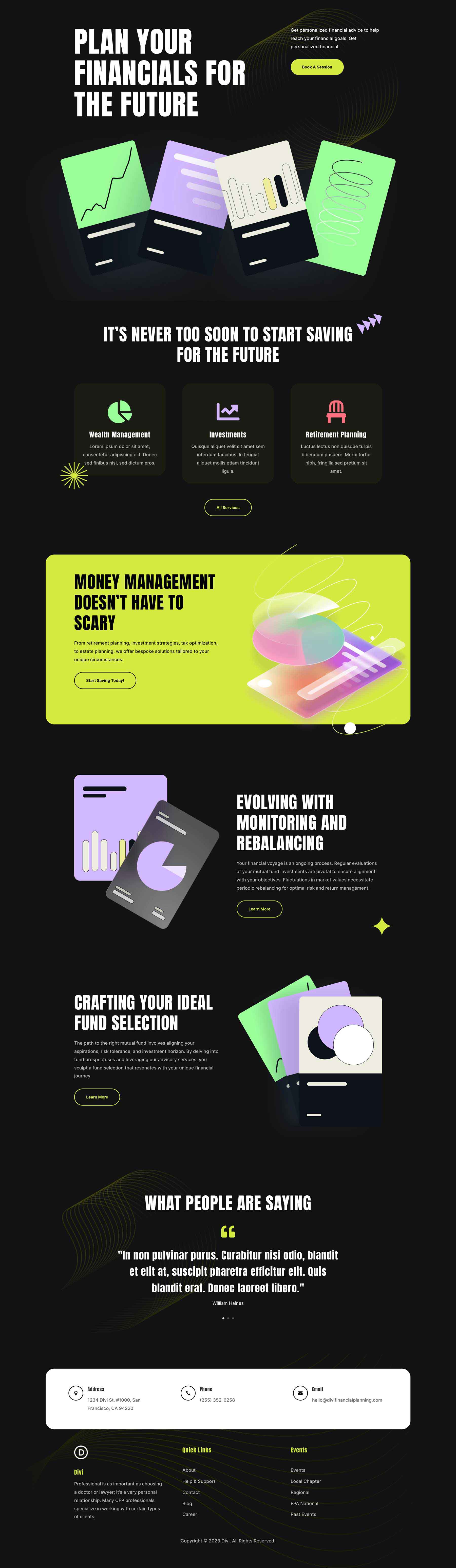Financial Planning layout pack