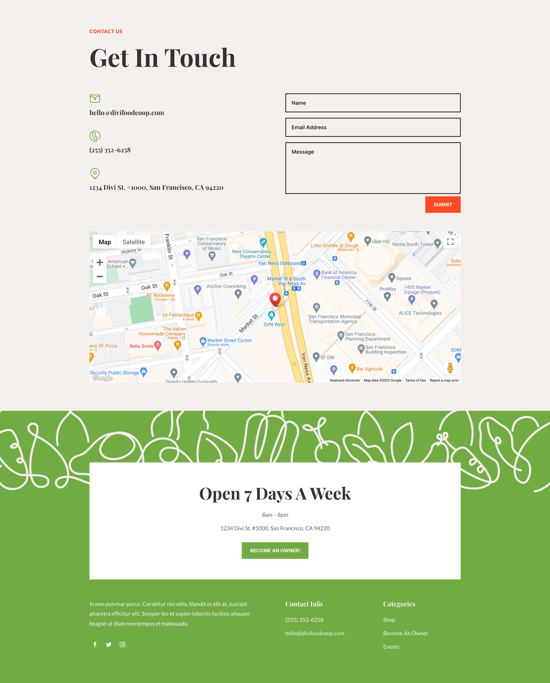 Food Co-op Layout Pack for Divi