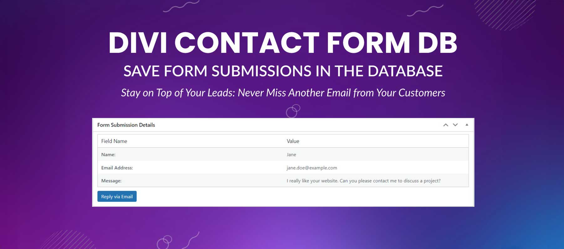 Divi Contact Form DB