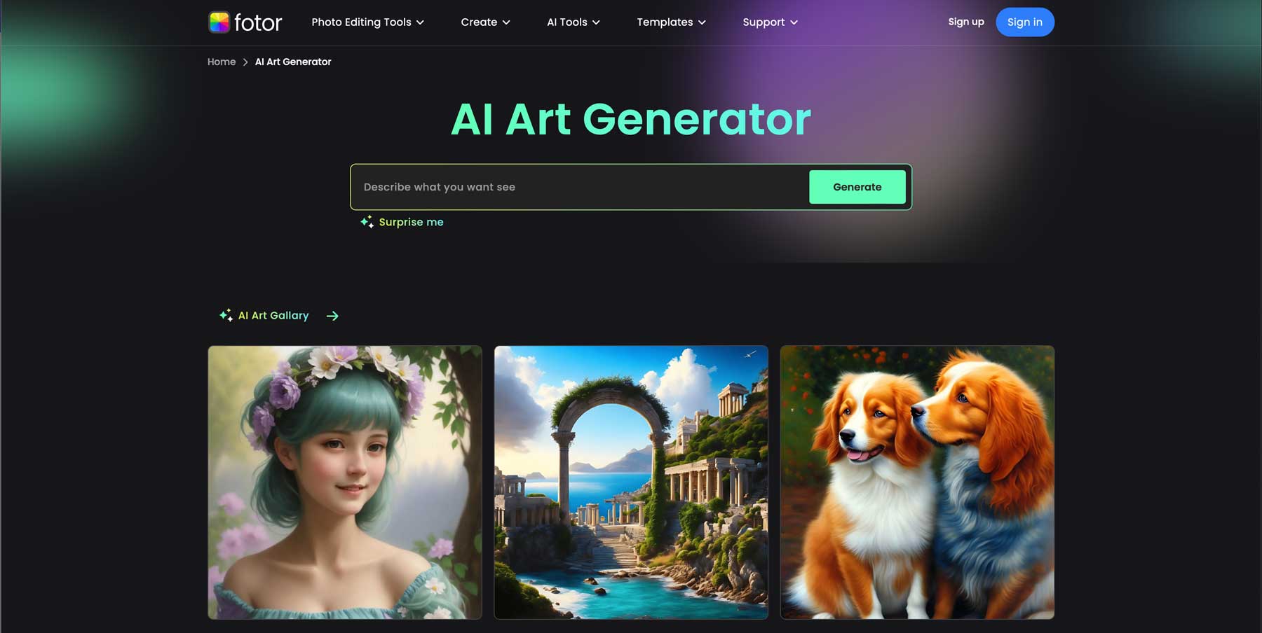 Fotor Photo AI Art Generator