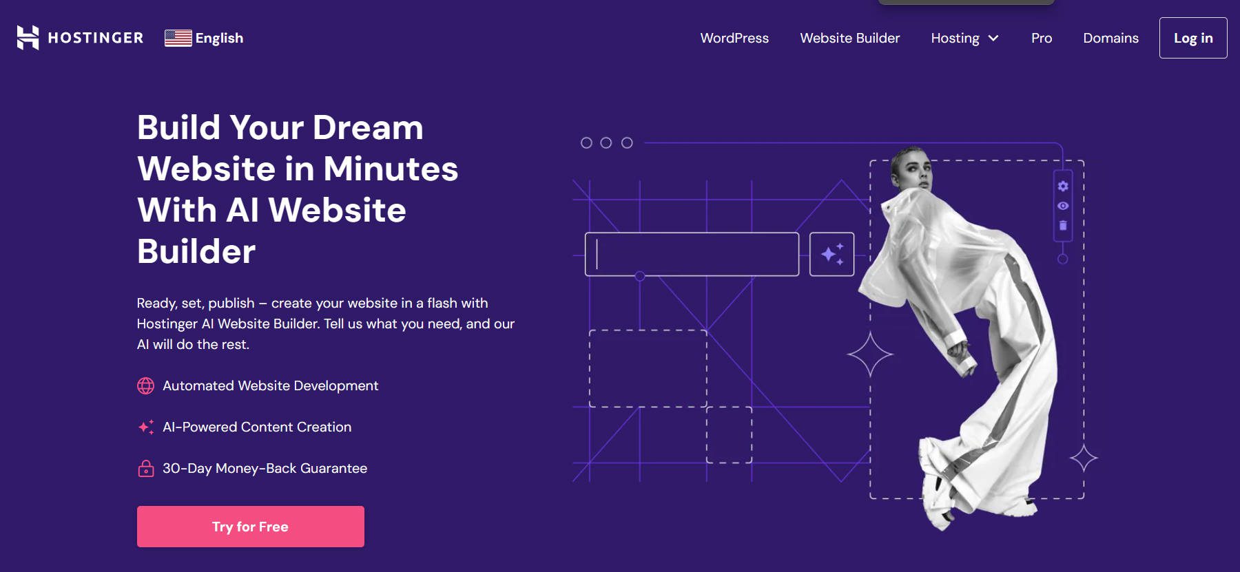 Hostinger AI Website Builder - Landing Page - January 2024