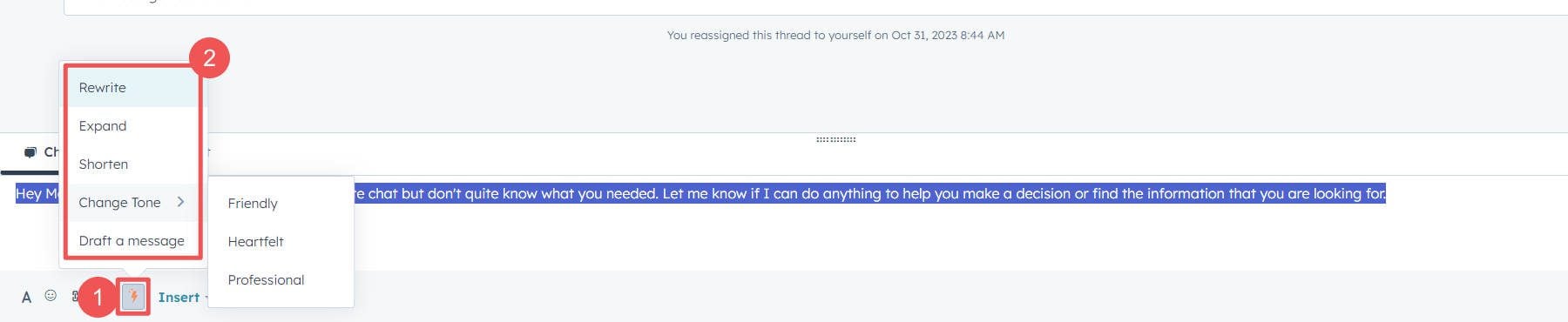 Hubspot Conversation Inbox - AI Response Assistant