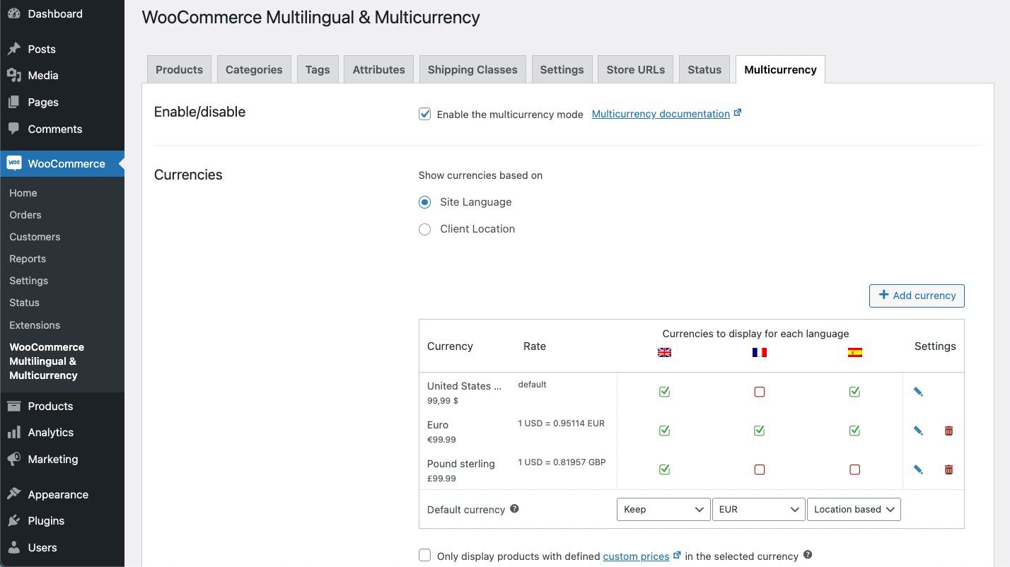 Woo - WooCommcerce Multilingual