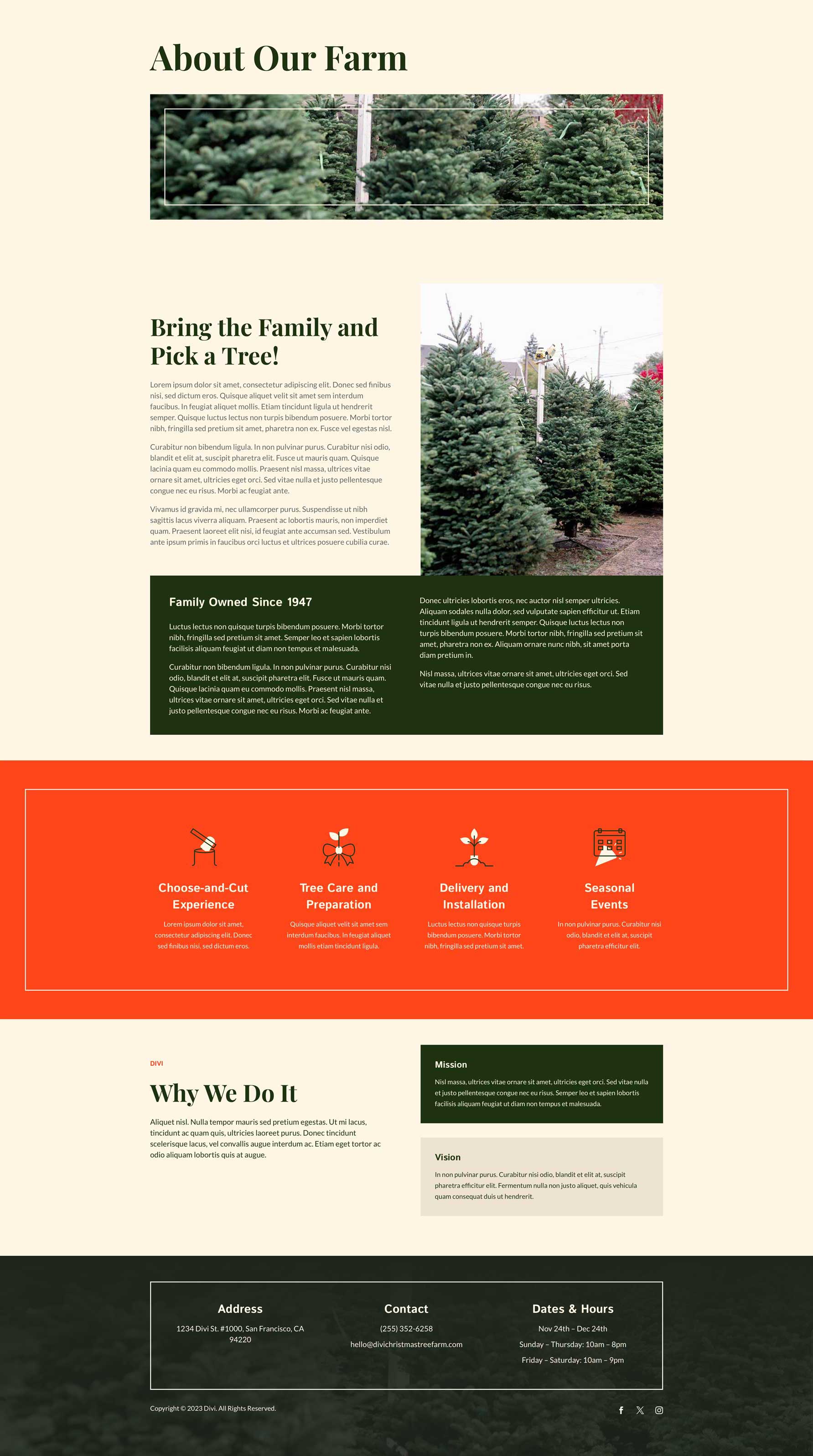 Christmas Tree Farm Layout Pack for Divi