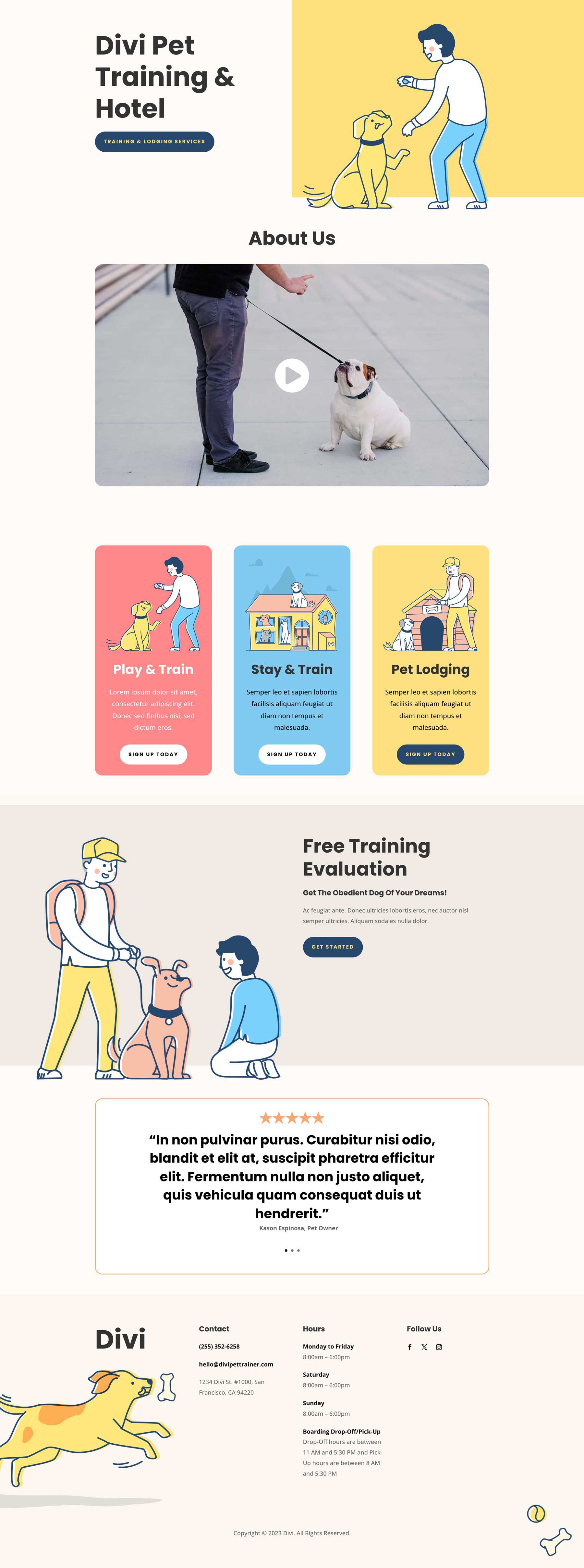 Pet Trainer Layout Pack for Divi