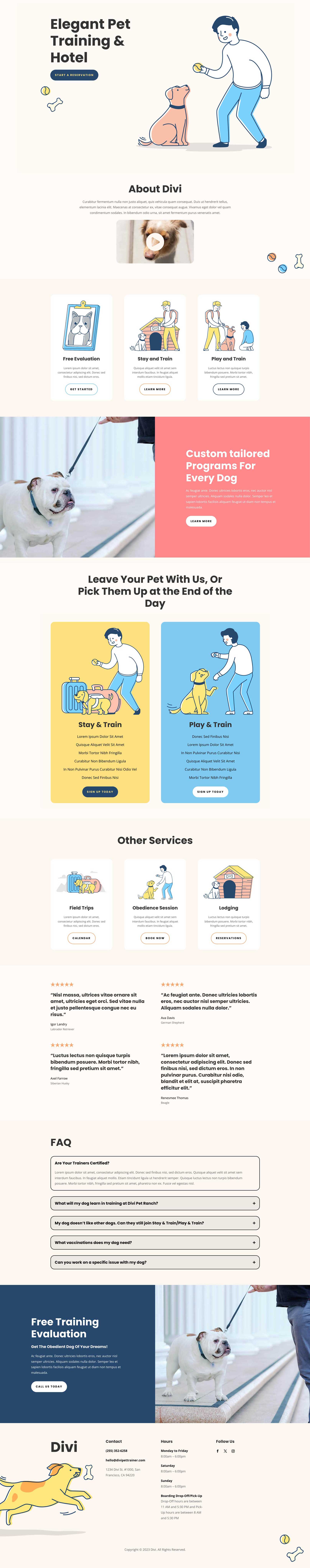 Pet Trainer layout pack