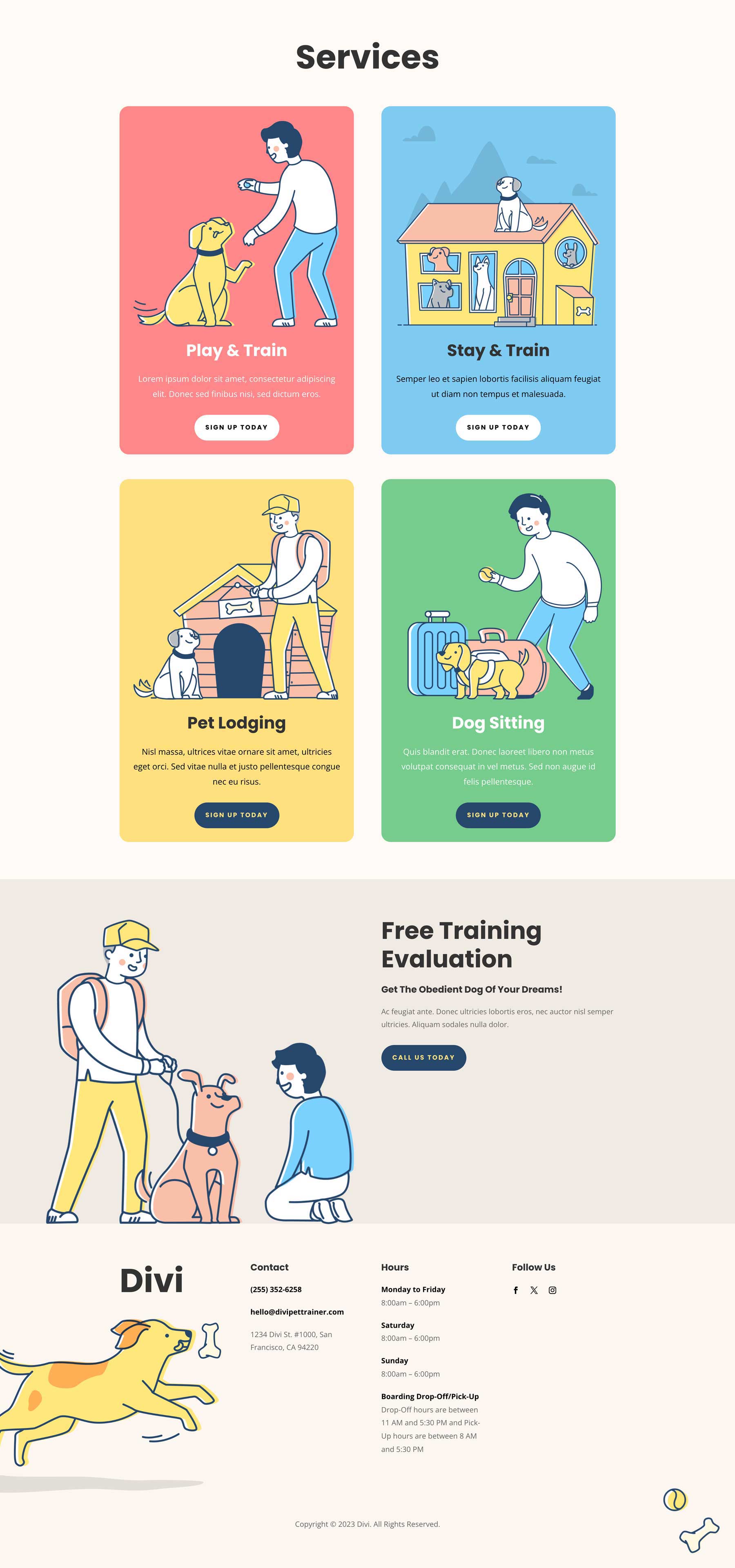 Pet Trainer Layout Pack for Divi