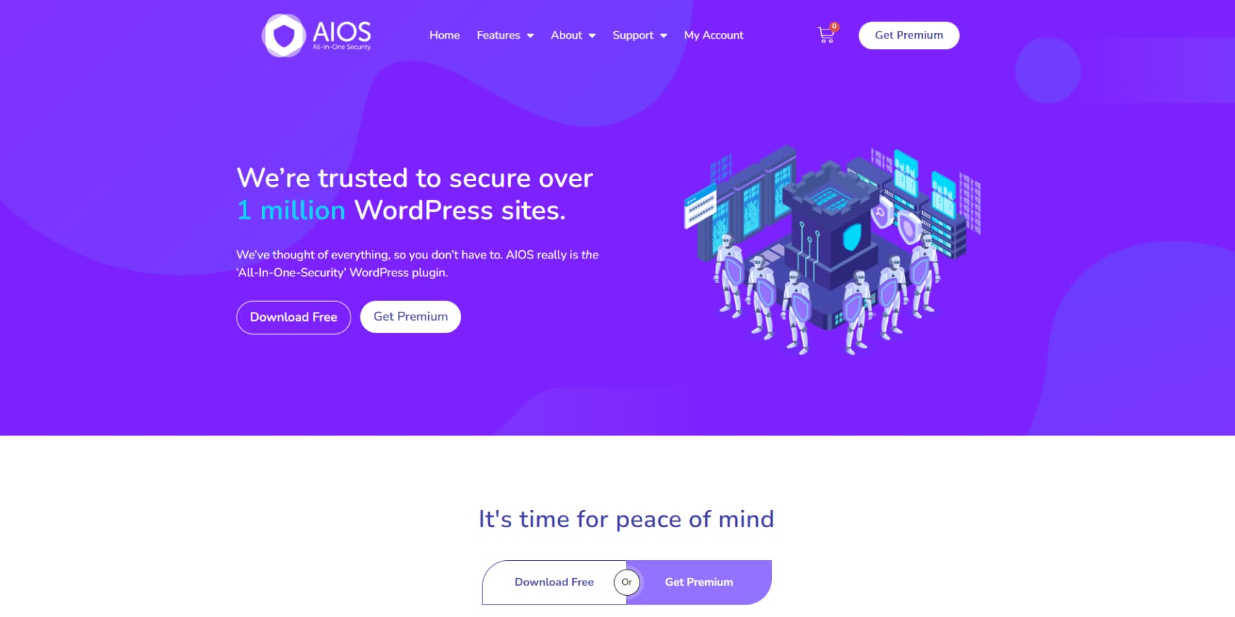 A screenshot of AIOS' Homepage