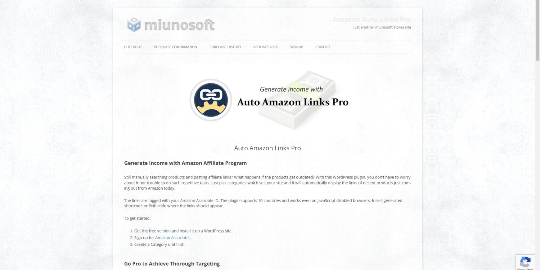 A screenshot of Auto Amazon Links' Homepage
