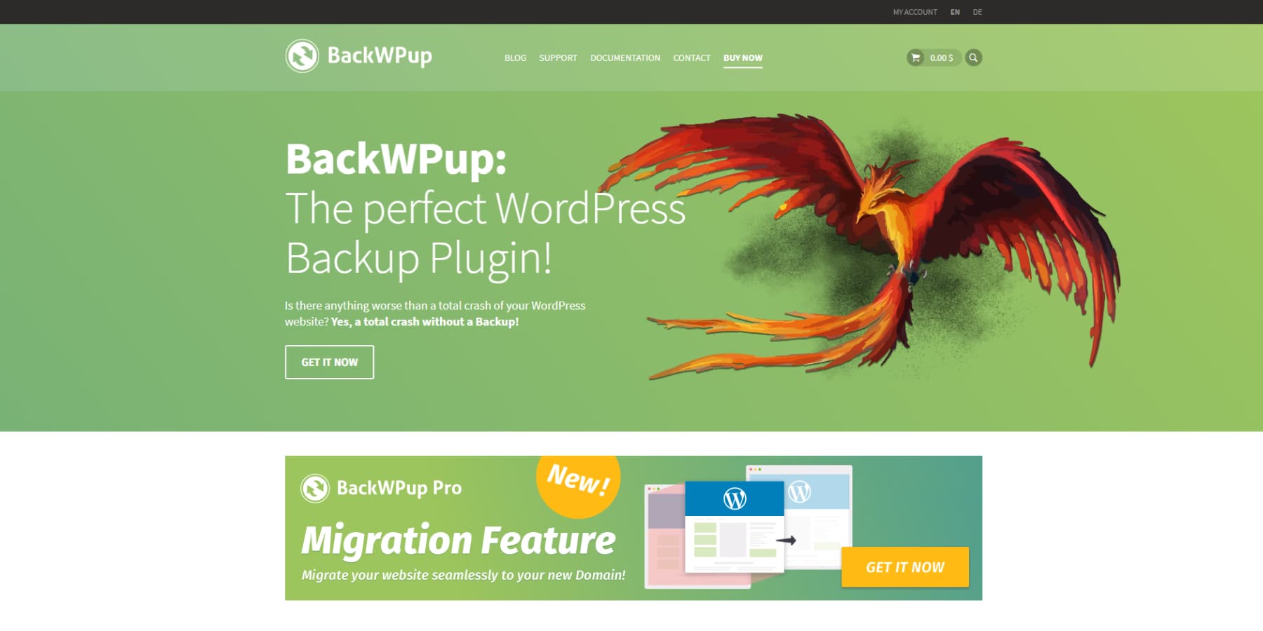 A screenshot of BackWPup' Home Page