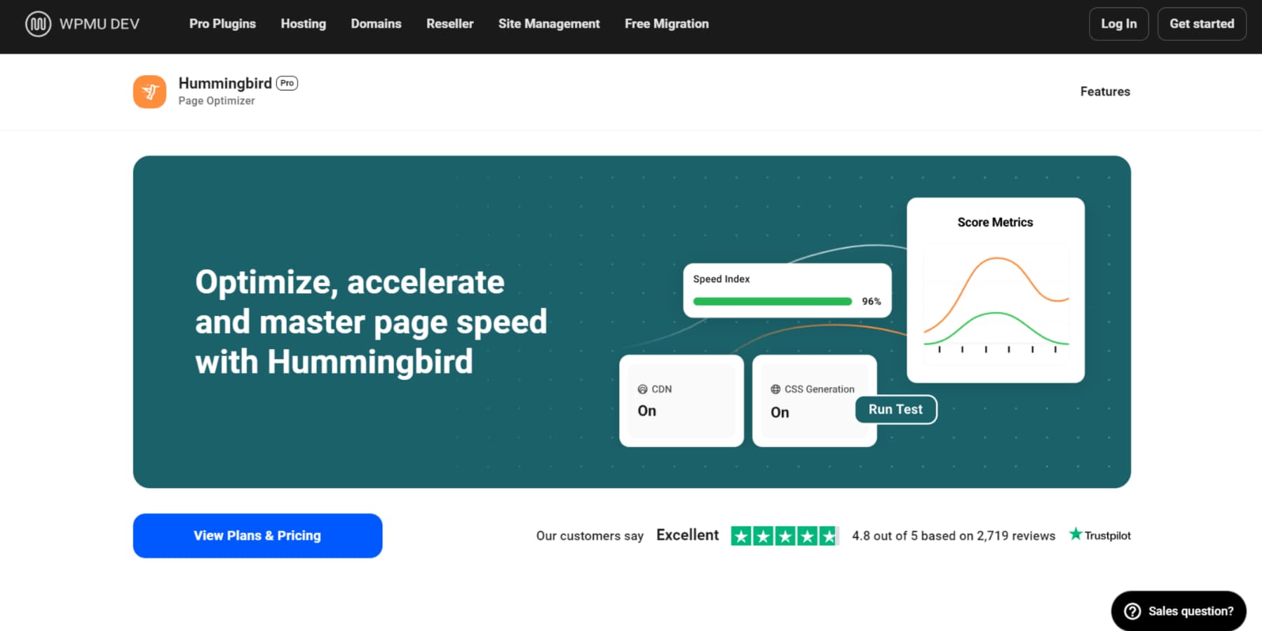 A screenshot of Hummingbird's Home Page