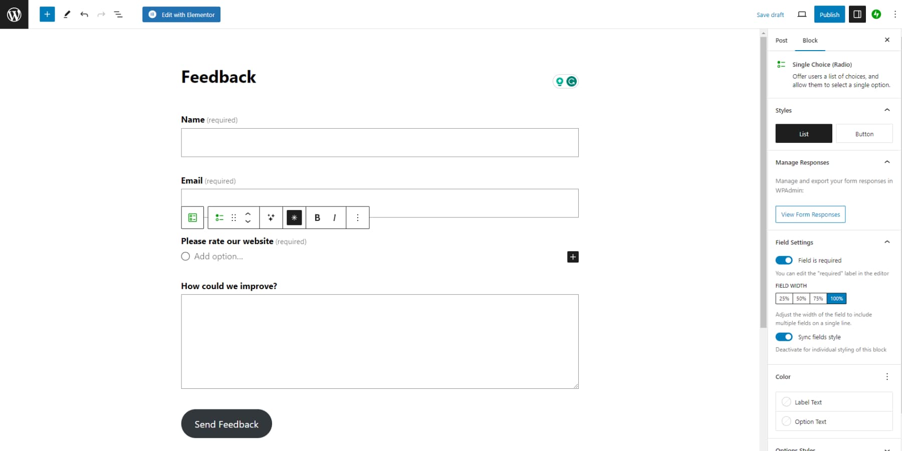 A screenshot of Jetpack Forms' User Interface