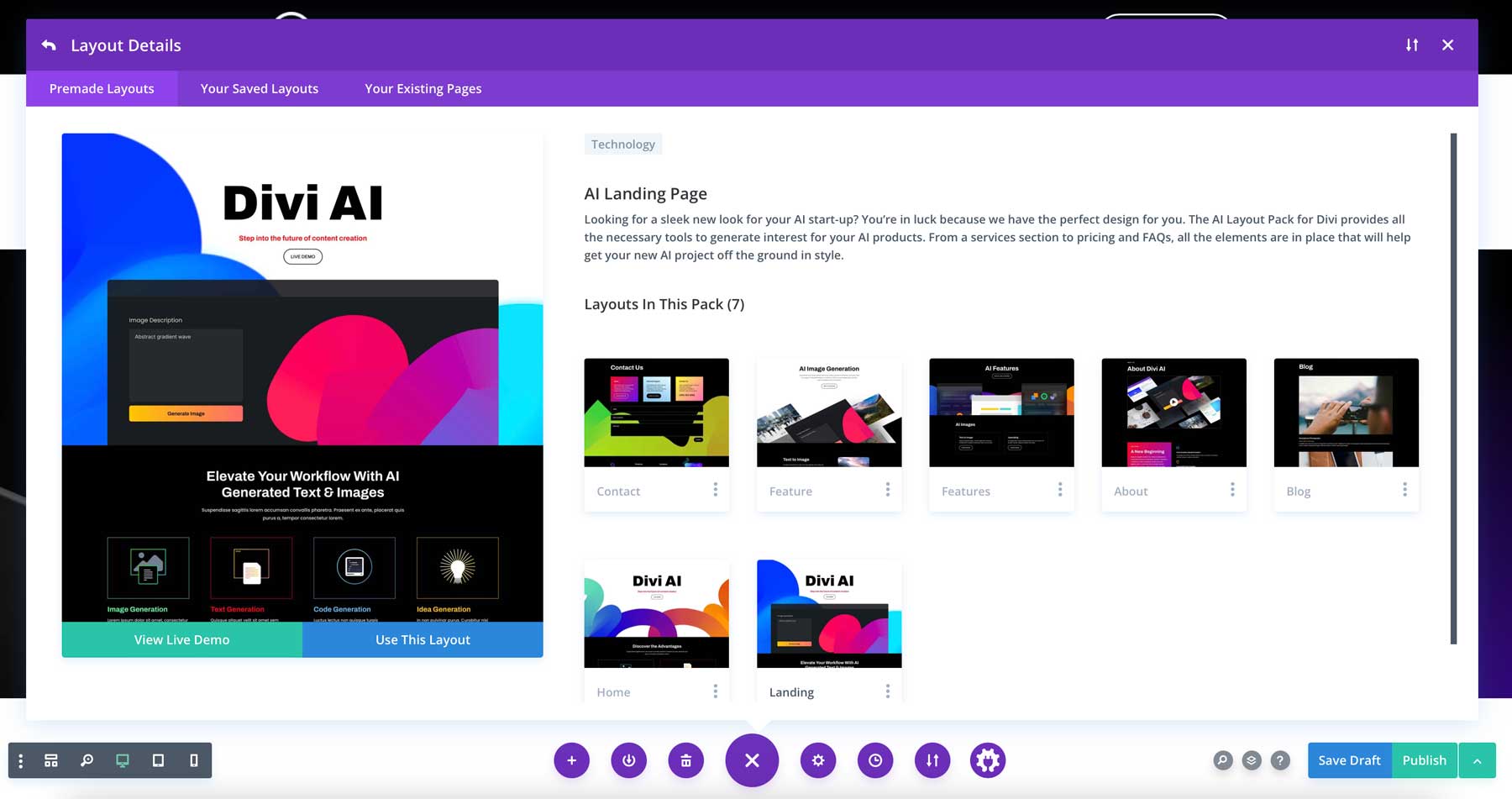 AI Layout Pack for Divi