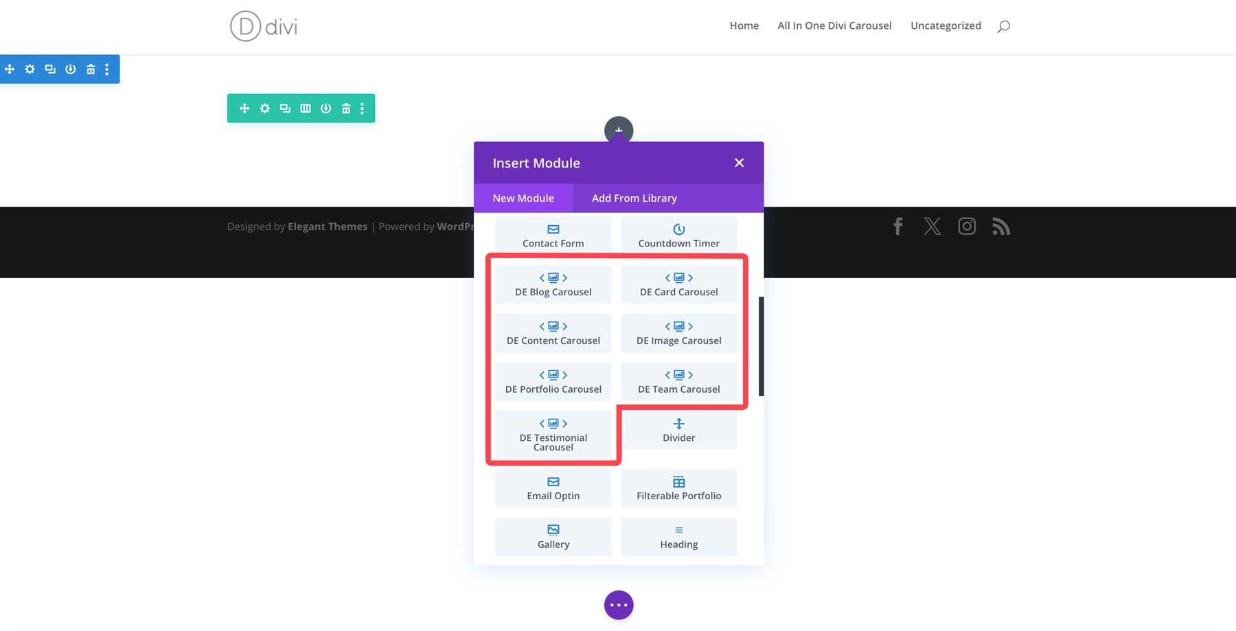 All In One Carousel for Divi modules