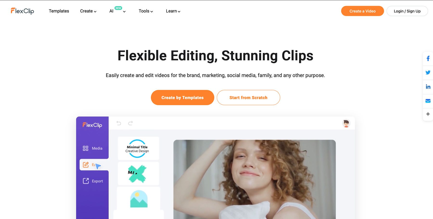 FlexClip AI video creator