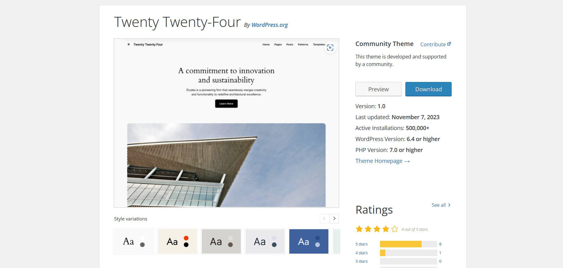 Twenty Twenty-Four Theme - Landing Page - January 2024