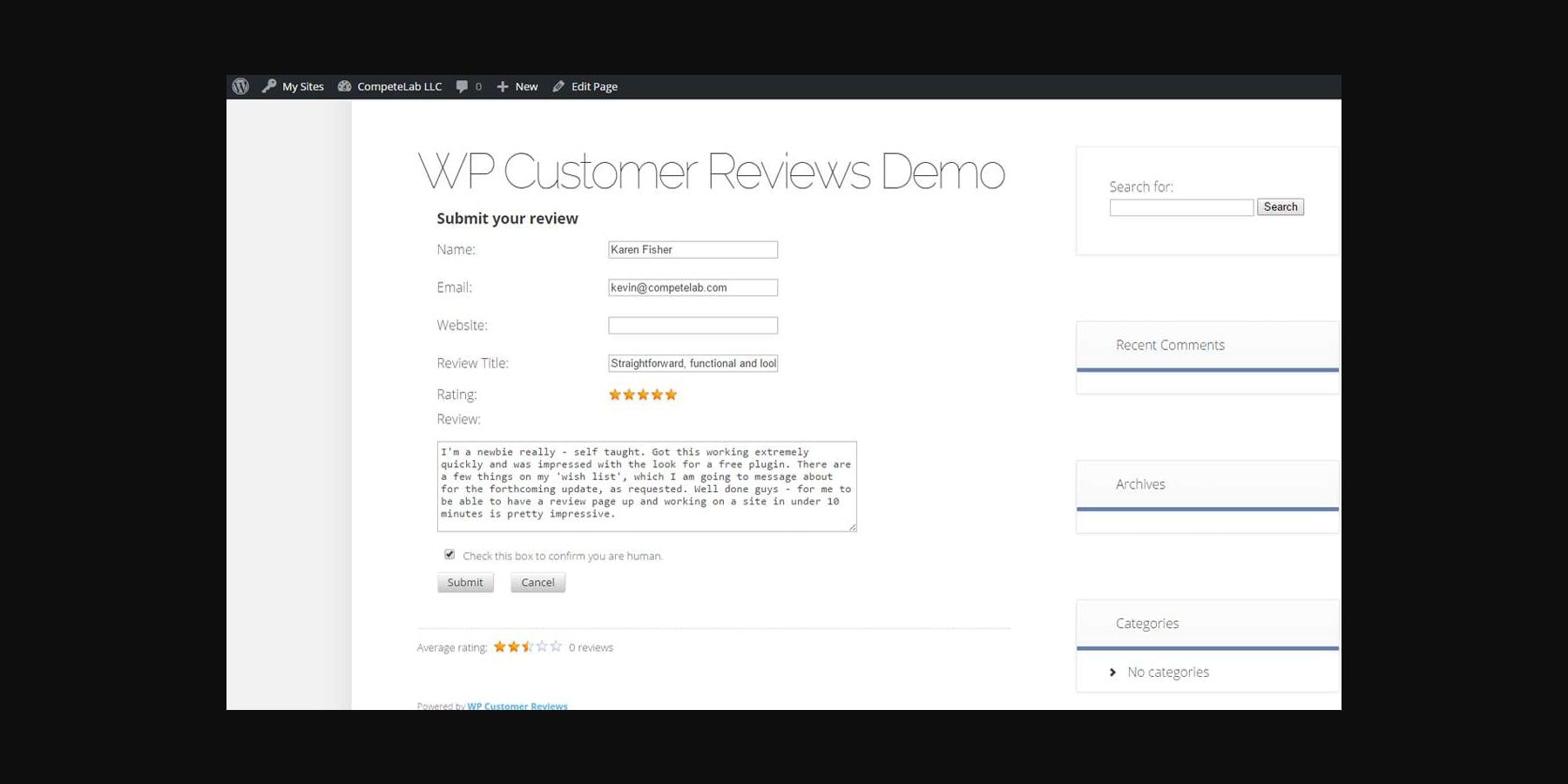 wp customer reviews