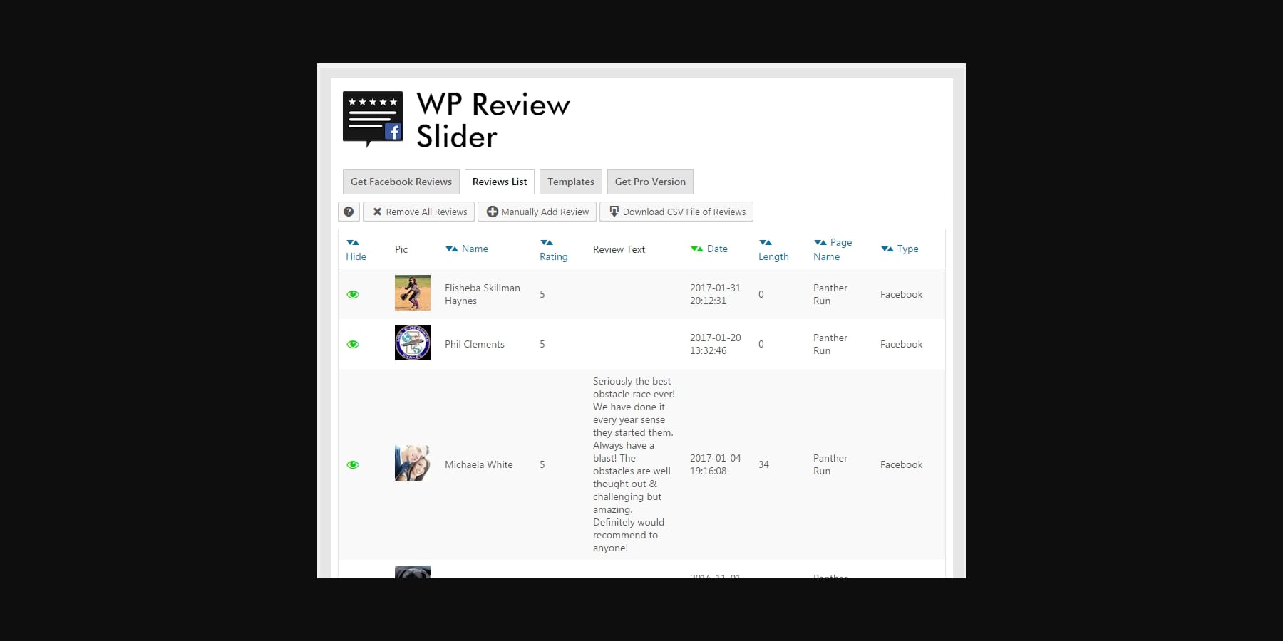 wp review slider plugin
